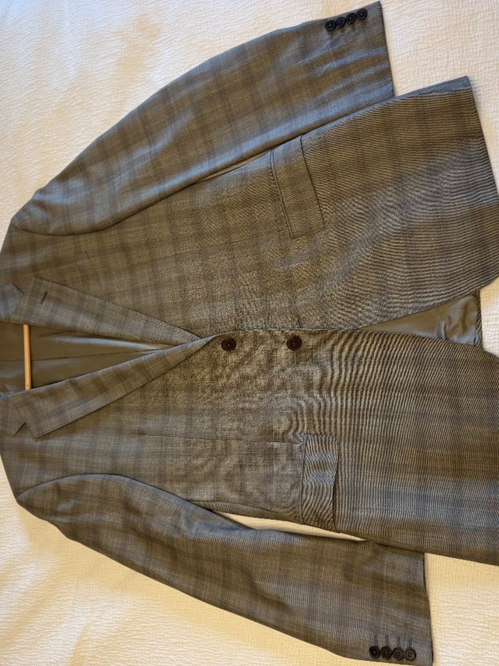 Armani Collezioni 100% Wool Gray Suit Jacket Made in Italy US 42L/ EU 52L